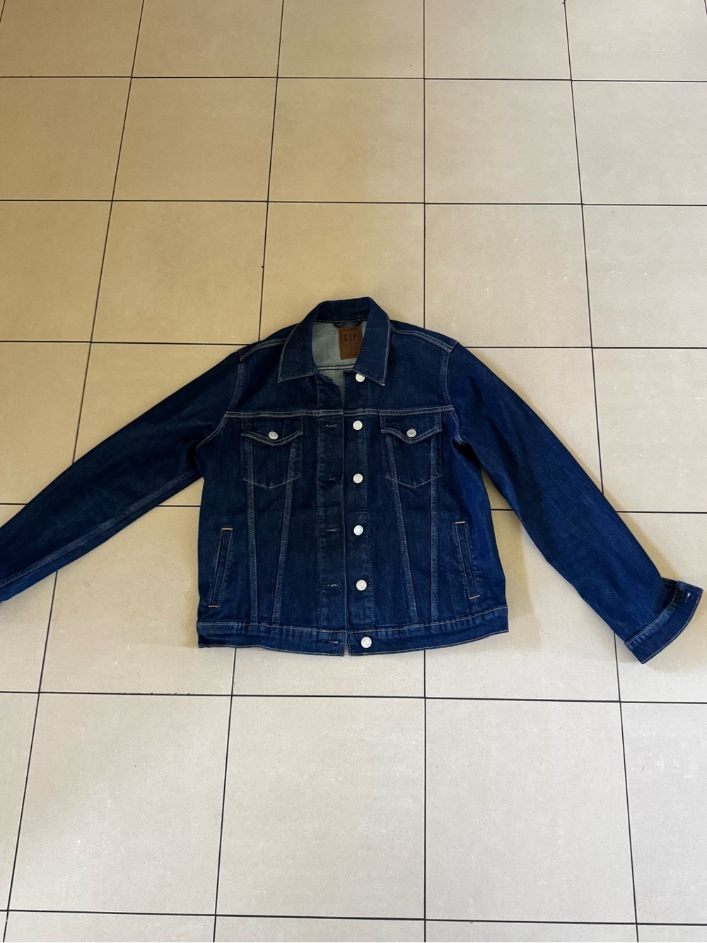 GAP Classic Dark Blue Stretch Denim Jacket - womens